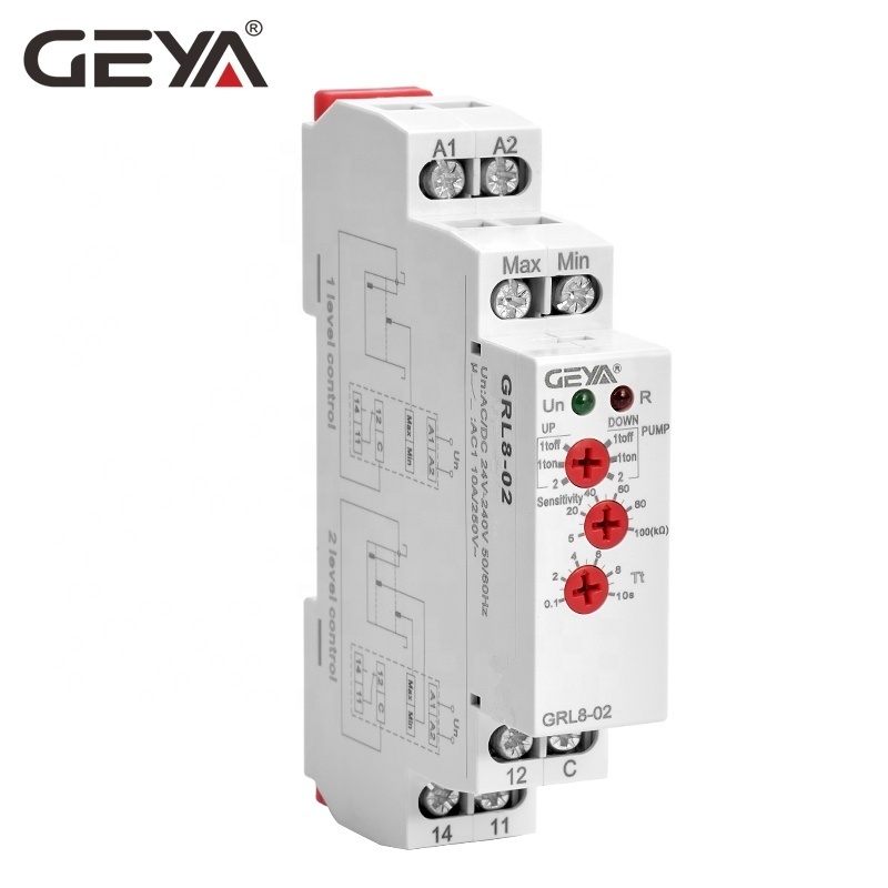 GEYA GRL8-01 AC DC 24V~240V Water Pump Timer Liquid Level Switch Water Level Float Switch 10A level switch