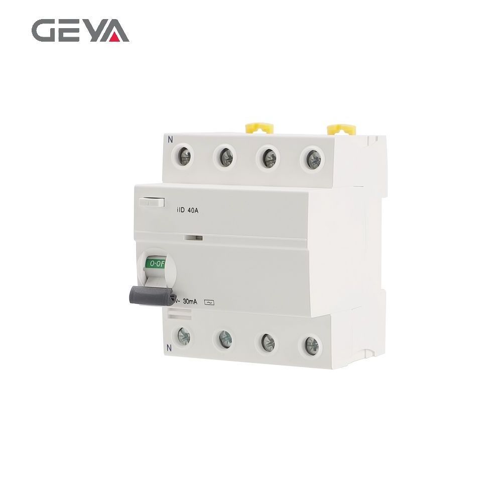 GEYA ilD 4P Red copper Electromagnetic RCD Electrical Switch 25A 40A 63A 100A ELCB Price Earth Leakage Circuit Breaker Magnetic