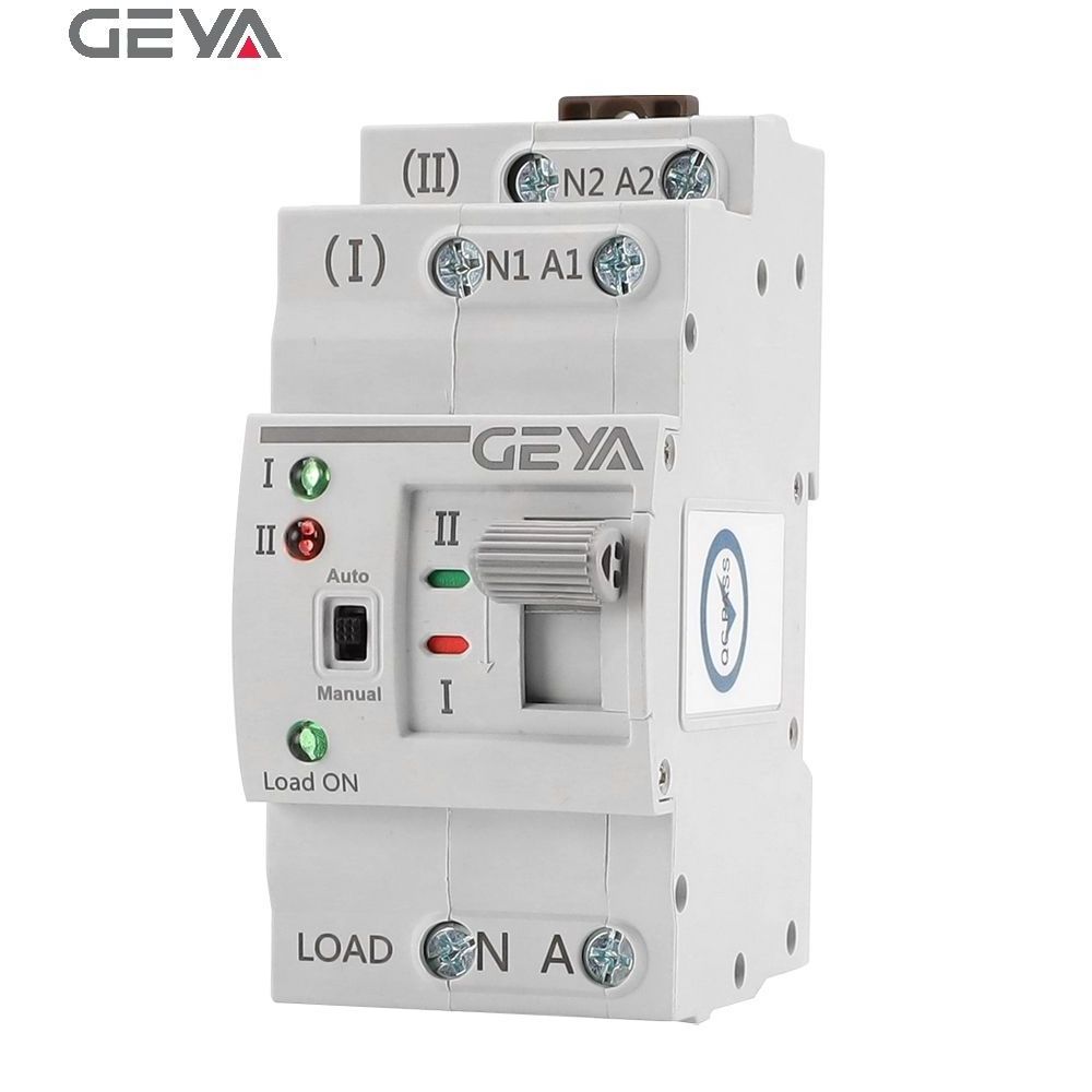 GEYA G2R 63A 220V 2P ats dinrail change over switch 63a smart automat switch transfer 63 amp ats dinrail 2 pole