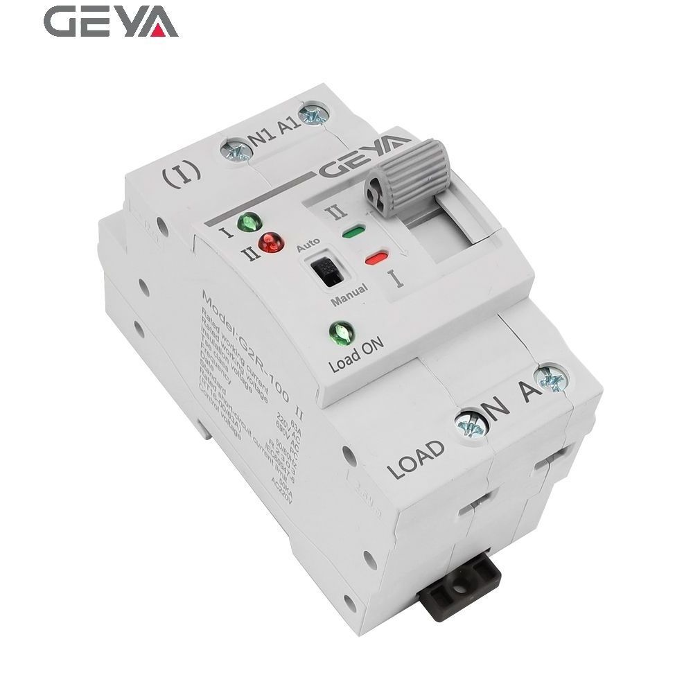 GEYA G2R 50A 2p ats dual ats Automatic Transfer Switch Changeover Switches Din Rail Type to Generator ats 63A Switch 230V AC