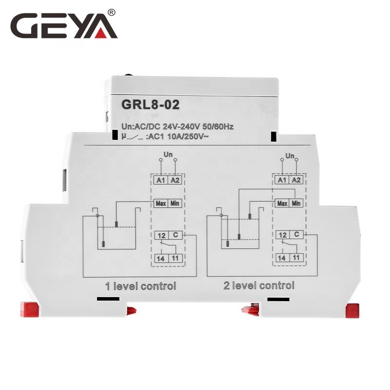 GEYA GRL8-01 AC DC 24V~240V Water Pump Timer Liquid Level Switch Water Level Float Switch 10A level switch