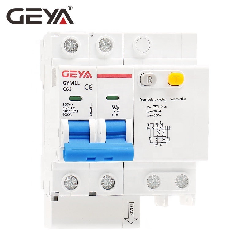 GEYA GYM1L 63A RCBO Leakage Current Protection Switch 1P+N 16amp Single Pole RCBO Electronic MCB + RCD