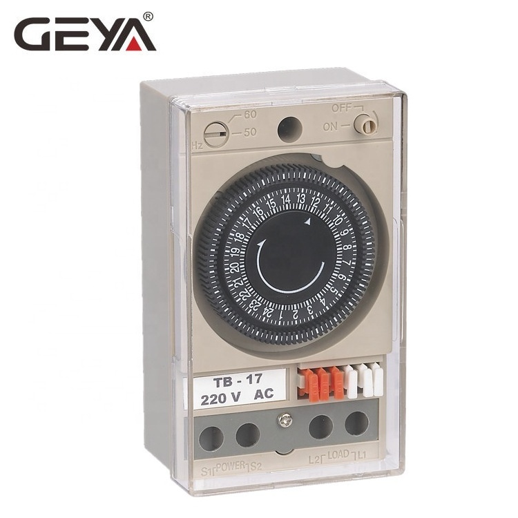 GEYA TB17 24 Hours Programmable Timer 16A Analog Timer Switch 220V Programmable Mechanical Timer Switch