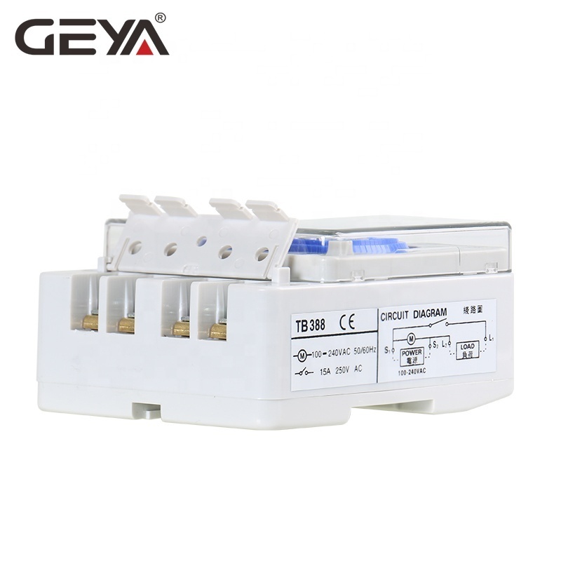 GEYA TB388 Non Power Failure 24 Hours Mechanical Timer Switch with Battery 100V-240V 15A Time Circuit Diagram