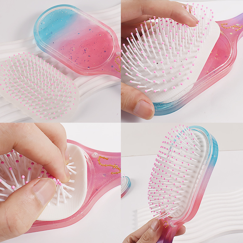 Glue dripping air cushion comb silica gel mold diy oval love cat ear bear airbag massage comb grinding