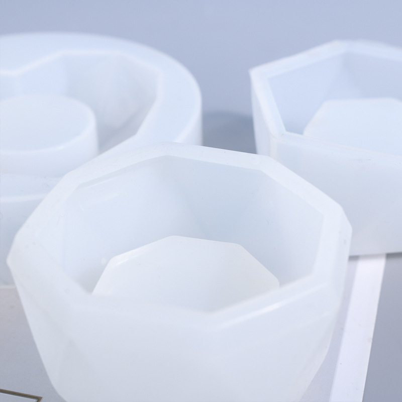 Three flower pots wholesale crystal gel silicone mold for the production of scented candle flower pots