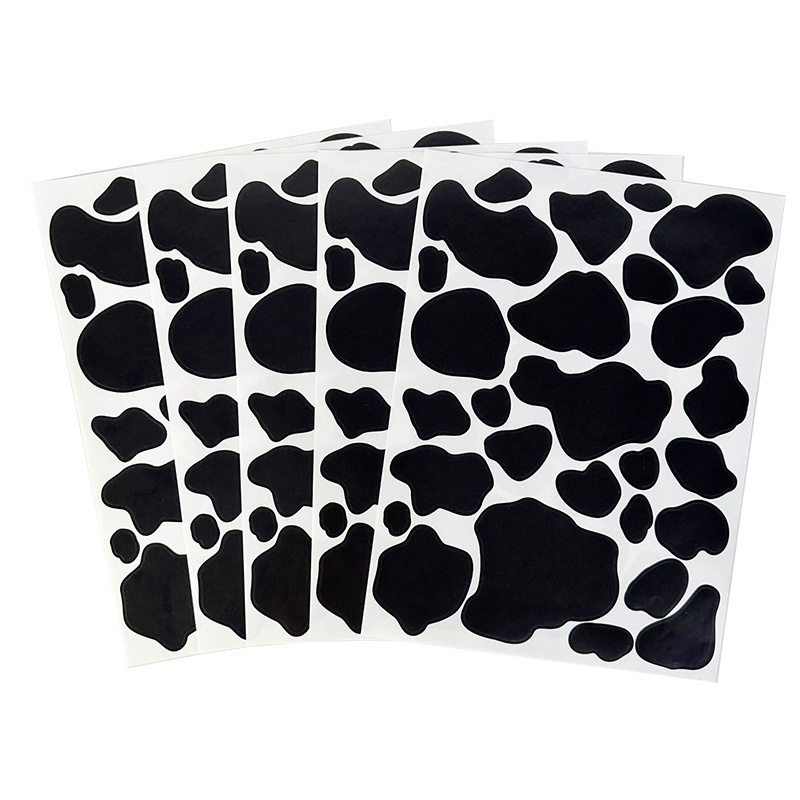 28Pcs Cow Print Stickers, Cow Spot Wall Stickers Vinyl Wall  Decals Removable Black Print Waterproof Home Wall Art Decor