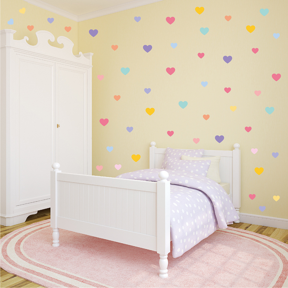 Cute Wall Decal for Girls Bedroom, Home Decoration Self Adhesive Wall Stickers for Kids Room,Waterproof Vinyl Wall Decals