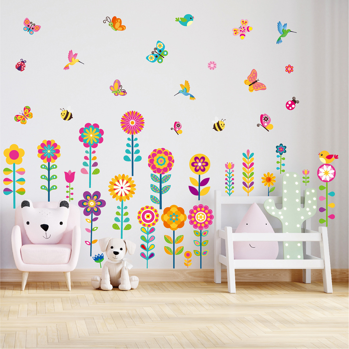 Factory Direct Sales Self Adhesive Classroom Decor Cartoon Numbers School Dormitory Class Educational Flower Wall Stickers