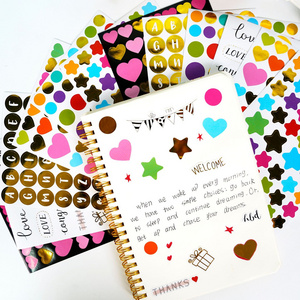 Diary Kawaii Heart Star Dot Planner Stickers Colorful Journal Gold Foil  Scrapbooking Decoration Sticker Sheets For Kids