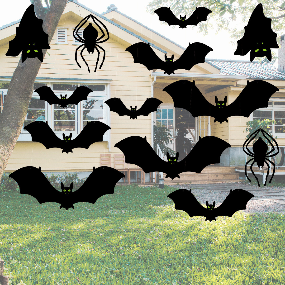 3D Luminous Bat Set Large Size Home Window Decor DIY Wall Decal PVC Scary Black Bat Sticker Halloween Decoration Party Supplies