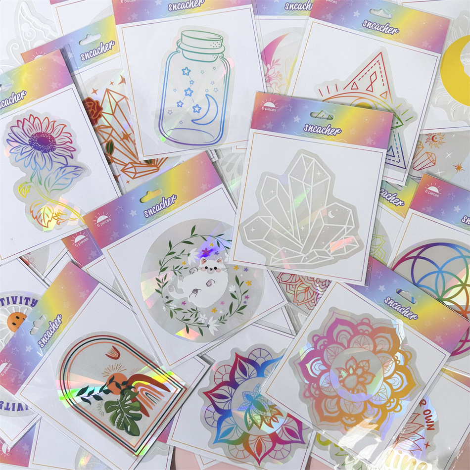 Butterfly Sun Catcher Sticker Holographic Customized Suncatcher Rainbow Window Decal Film Sunshine Rainbow Throwing Sticker