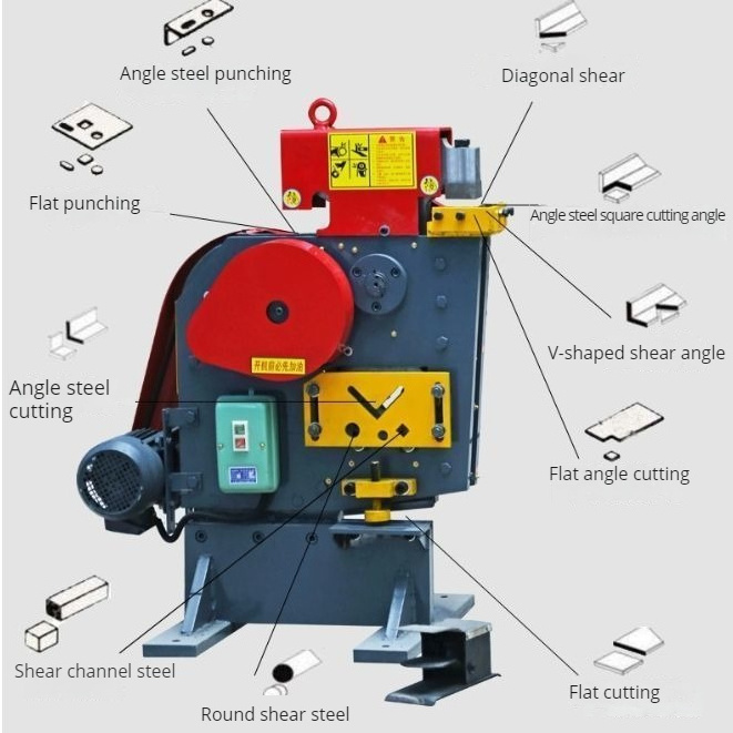 Multifunctional iron bar cutting machine Ironworker punching shearing machine