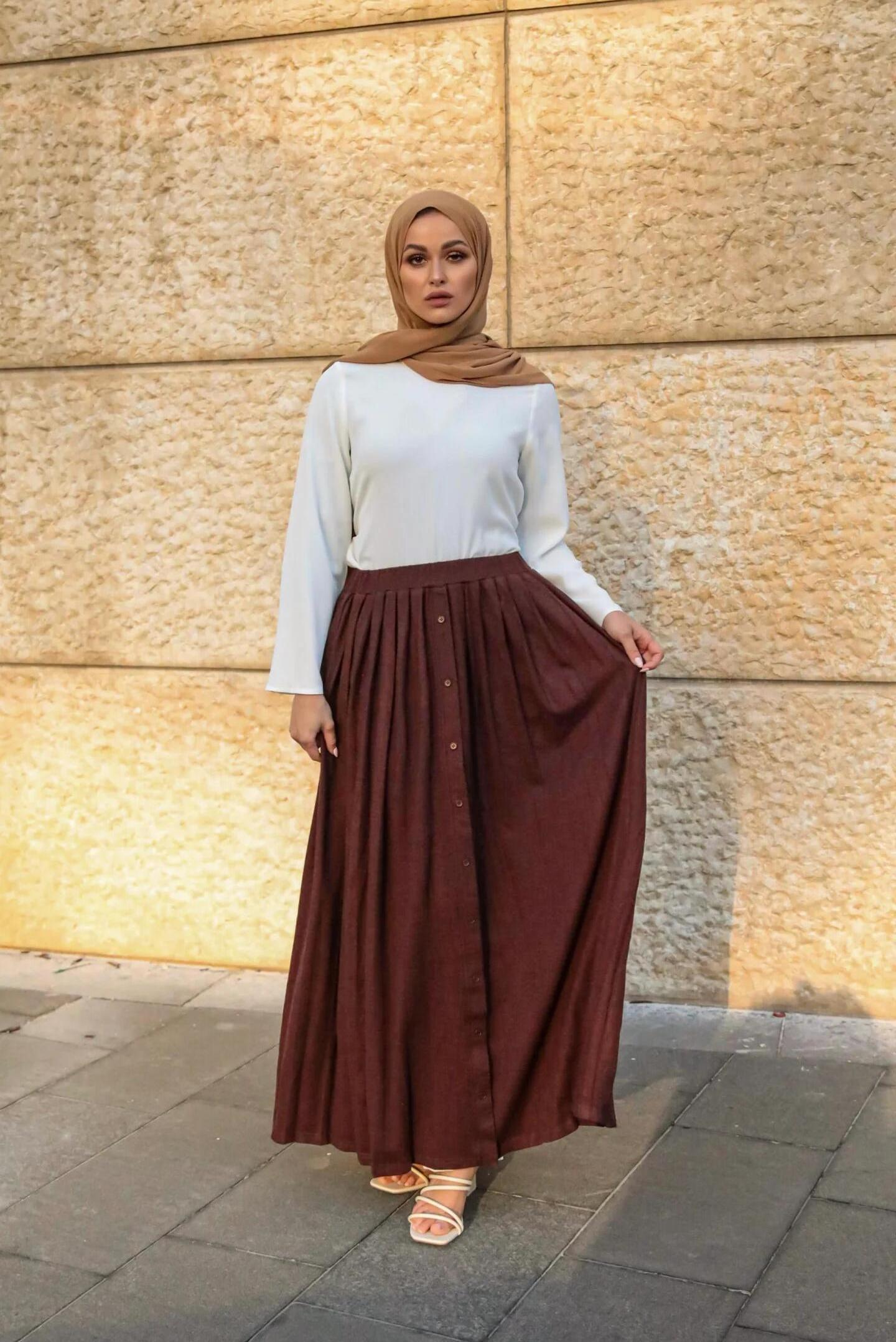 Dubai Skirt Cols Satin Kaftan Lungi Under Abaya Dress Islam Muslim Dress