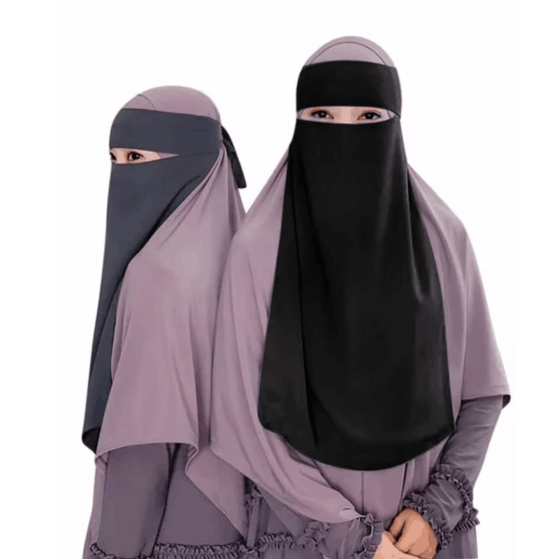 Single Layer Designer Saudi Face Cover Half Short Niqab Muslim Women Niqab