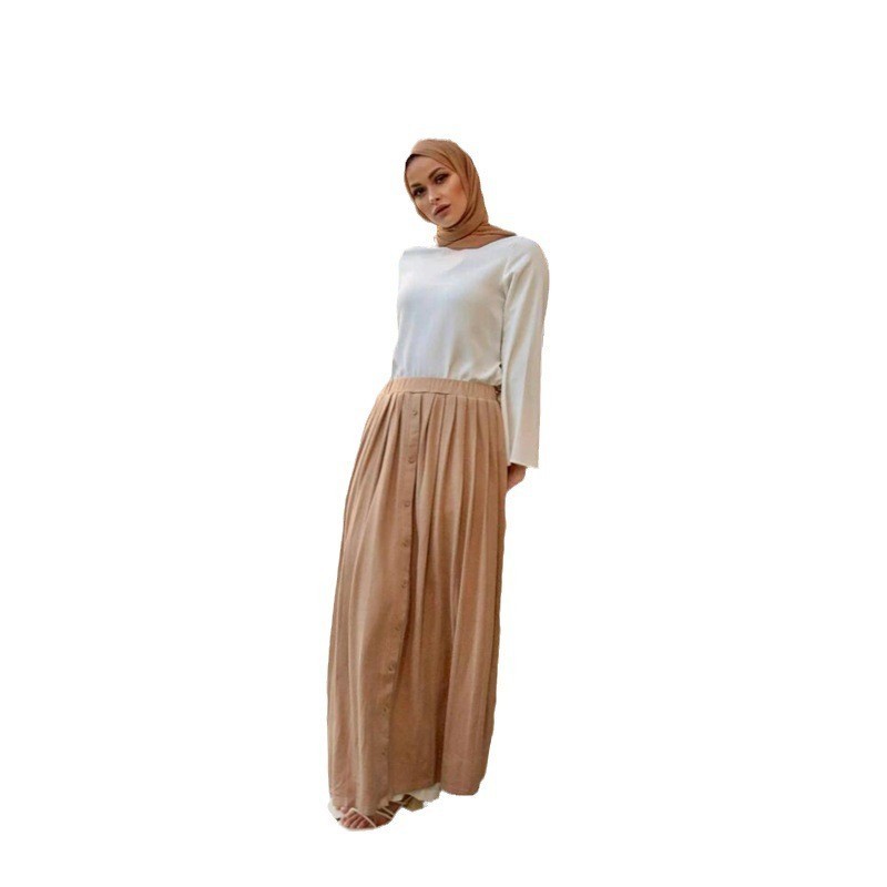 Dubai Skirt Cols Satin Kaftan Lungi Under Abaya Dress Islam Muslim Dress