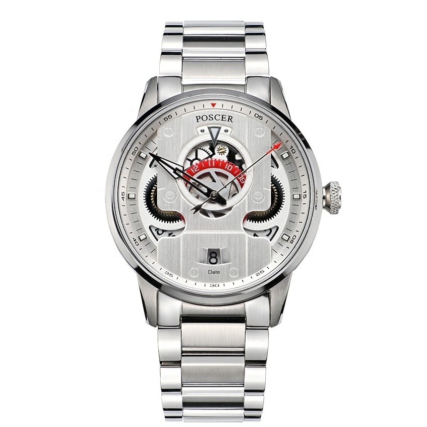 Mens watches top brand luxury POSCER special design dial personalized japan movt stainless steel back sr626sw