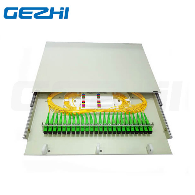 19inch 1U Slide Rail Rack Mount Full Cover Fiber Optic Patch Panel