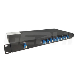 PON CATV Systems Passive Fiber Multiplexer 8ch CWDM Mux Demux 1U Chassis Rackmount 1470~1610nm