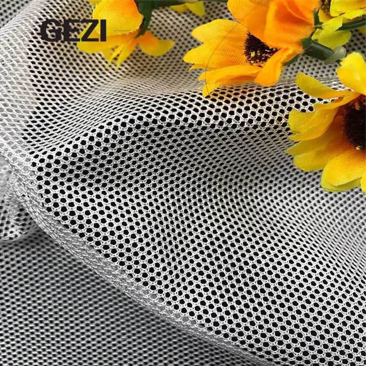 tulle texture recycled nylon polyester air flow spacer mesh spandex net fabric black