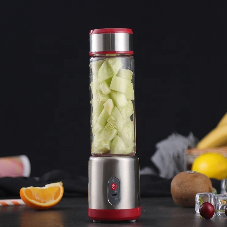 Factory Customized Battery Outdoor Electric Red Blades Chopper Fruit Juicer Blender