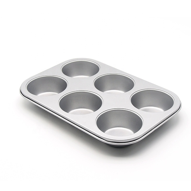 Black Silver Gold Nonstick carbon steel 6 Cups Muffin Pan Cupcake Baking Pan Bakeware