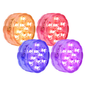 Swimming Pool Lights Decorations Outdoor Home Battery Powered LED Puck Small Light Color Changing Submersible Aquarium Light