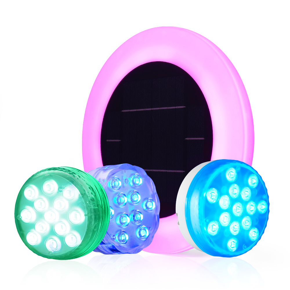 Swimming Pool Lights Underwater Battery Powered Solar Floating Pond Accessories Waterproof Submersible LED Lights