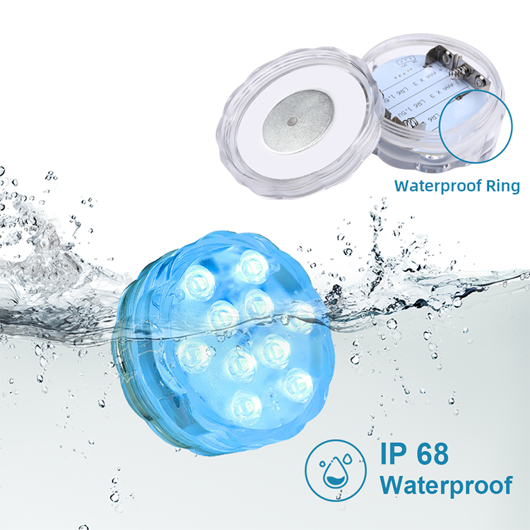 Waterproof Submersible Lights Decors Home Swimming Pools Decorations Accessories Battery Powered Submersible Led Puck Lights