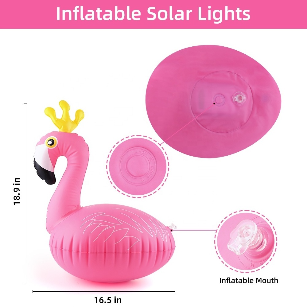 Solar Floating Lights Flamingo Waterproof Pool Lights Solar Powered Glow Outdoor Garden Pool Decor LED Inflotable Light