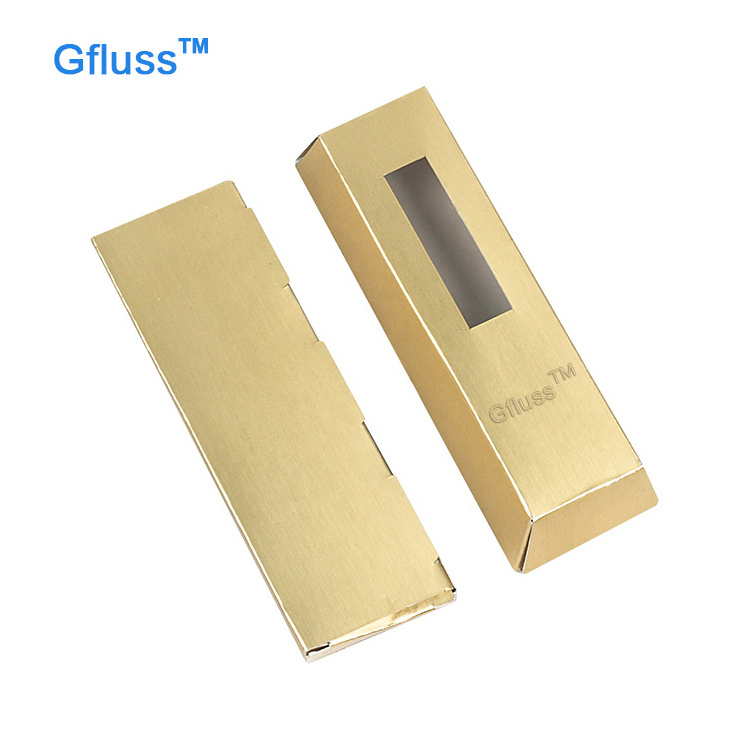 Custom Cartridge Packaging Gold color packwoods runty paper box Cardboard Paper Box With Pvc Window