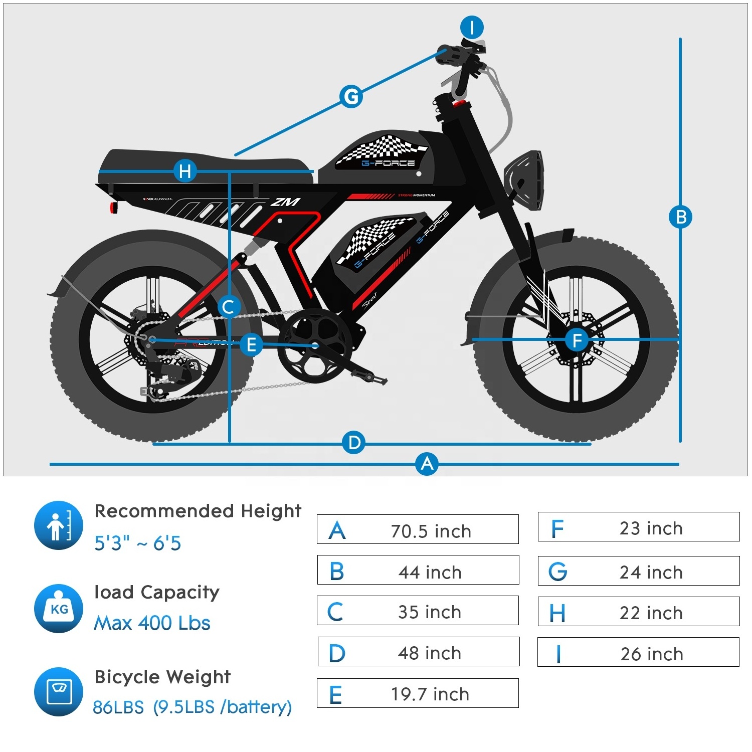 Fat Tire Electric bike 48V 40Ah dual lithium battery 750W powerful electric bicycle