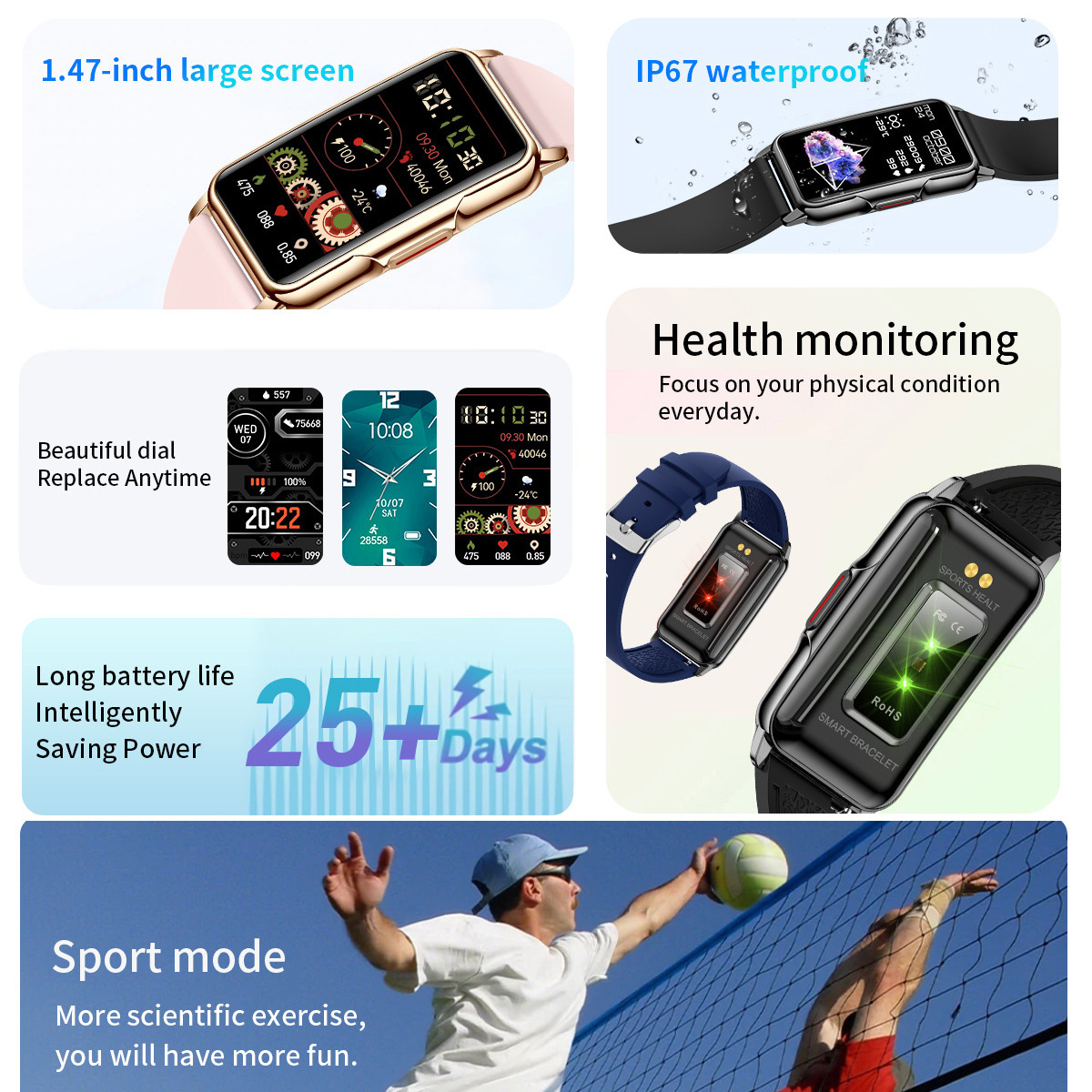 Smart Watch Women H80 reloj Smart Watch Blood Oxygen Monitoring Heart Rate Ladies Smartwatch CE Rohs MSDS for Android IOS Phone