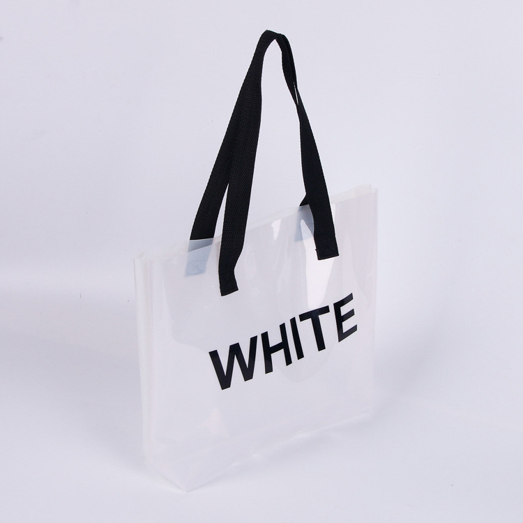 Custom fashion handbag transparent clear neon PVC tote bag