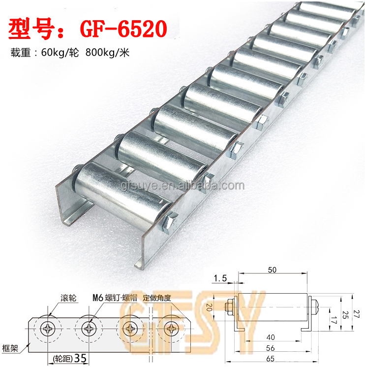 heavy duty roller track zinc plated wheel rails/conveyor placon for pipe rack/placon roller track