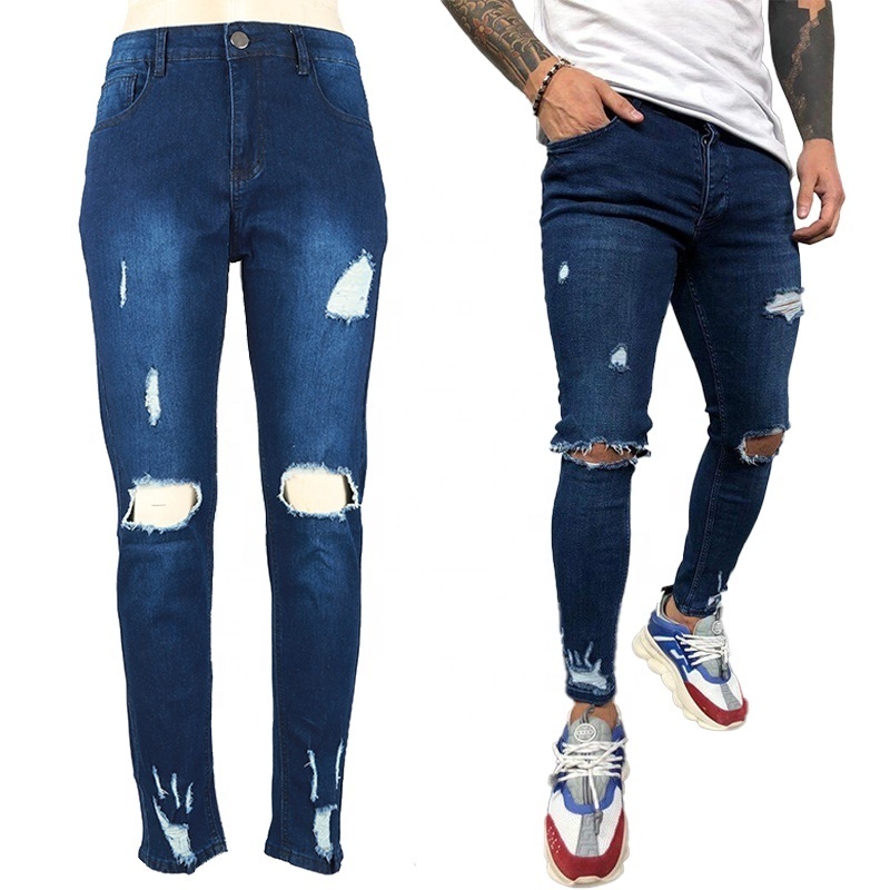 Pantalon De Jean Wholesale Hommes Stacked Jeans Men's Denim Man Pants Stock Pantalones De Hombre Jeans Custom Ripped Skinny