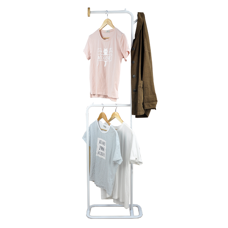 Tenice High-Grade Metal Clothing Racks with Shelves Free Standing Coat Racks for Hanging Clothes Double Bar Design