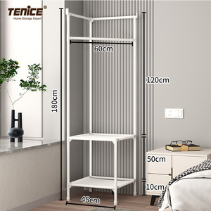 Tenice 2 tier Corner Hall Tree, Entryway shoe rack with coat hanger and storage Shelf stand for home bedroom bathroom