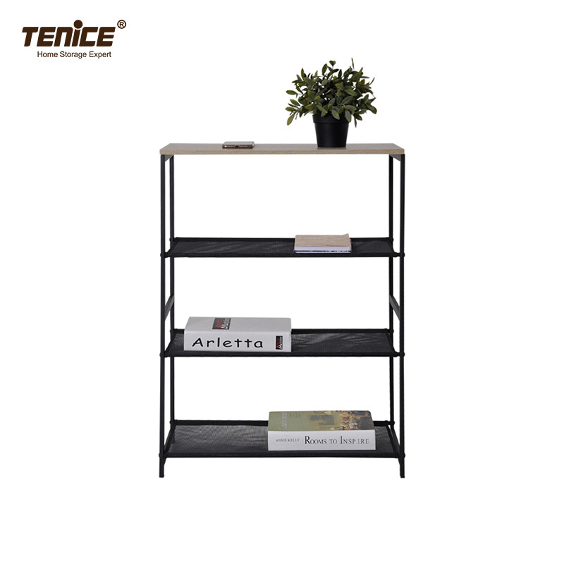 Tenice Shelf Bracket for Bedroom Display Bookshelf Metal Industrial Office Shoe Rack for Entryway Closet Stand Wood Organizer