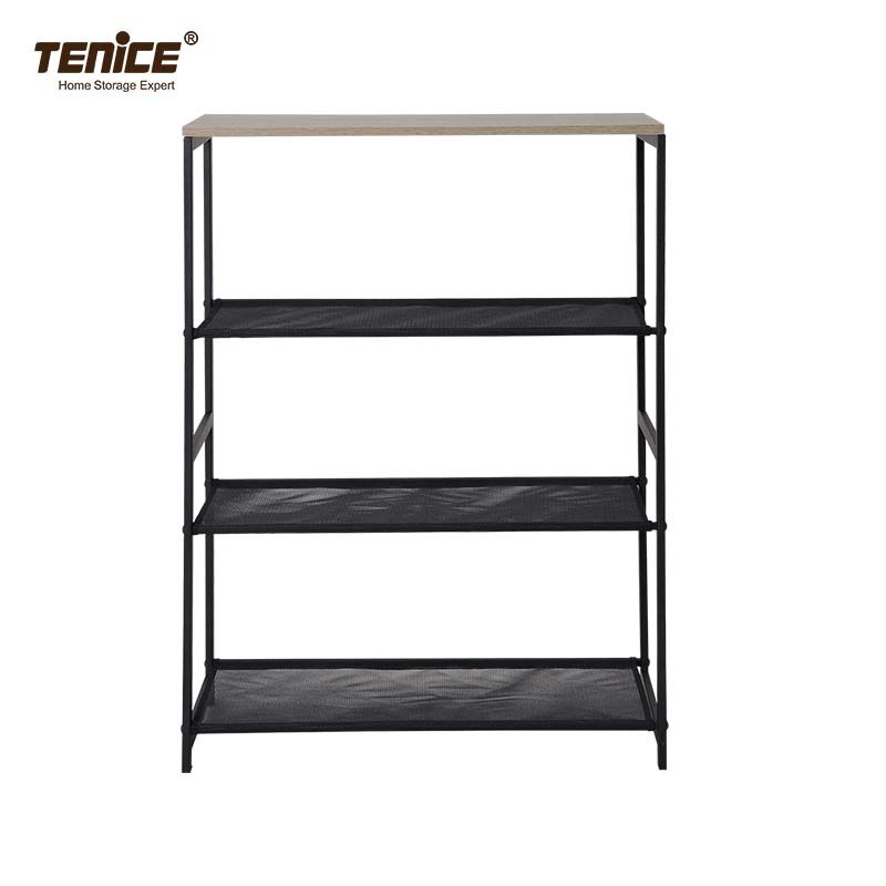 Tenice Shelf Bracket for Bedroom Display Bookshelf Metal Industrial Office Shoe Rack for Entryway Closet Stand Wood Organizer