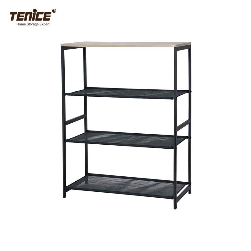 Tenice Shelf Bracket for Bedroom Display Bookshelf Metal Industrial Office Shoe Rack for Entryway Closet Stand Wood Organizer