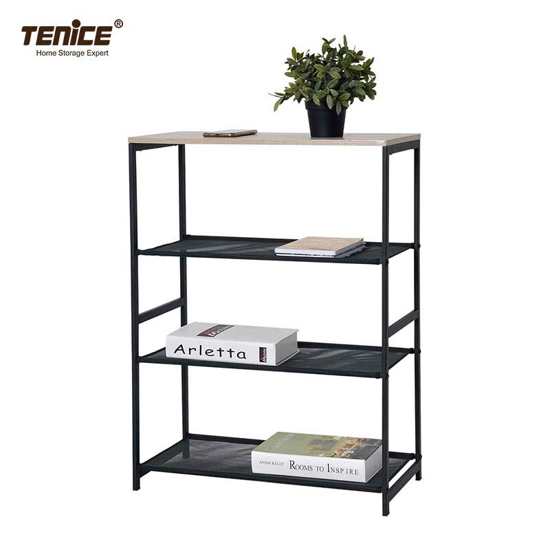 Tenice Shelf Bracket for Bedroom Display Bookshelf Metal Industrial Office Shoe Rack for Entryway Closet Stand Wood Organizer