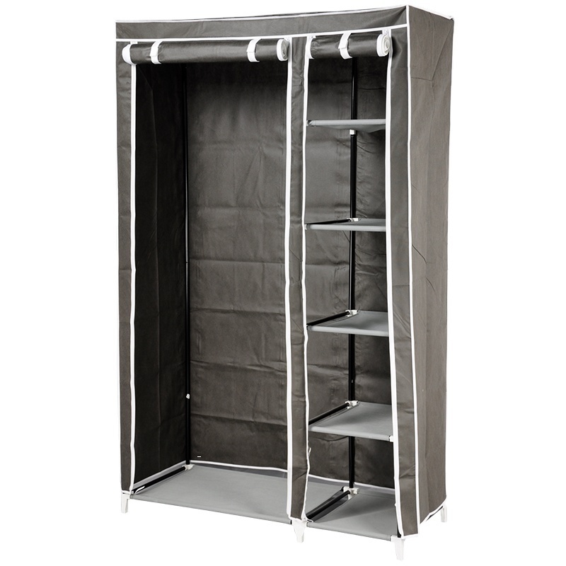 Tenice 34 Inch Portable Wardrobe Closet Clothes Organizer with Metal Shelves and Dustproof Non-Woven Fabric