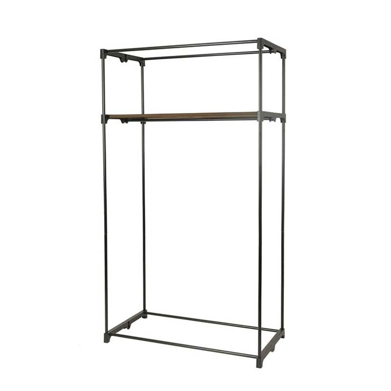 Tenice Closet Organizer Wardrobe Clothes Storage Shelves, Non-Woven Fabric Cover with Side Pockets