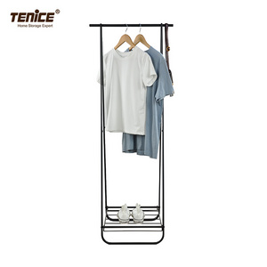 Tenice Modern Freestanding Metal Coat Rack , Triangular Stand Coat Hanger , Industrial Hall Tree with Storage Shelf