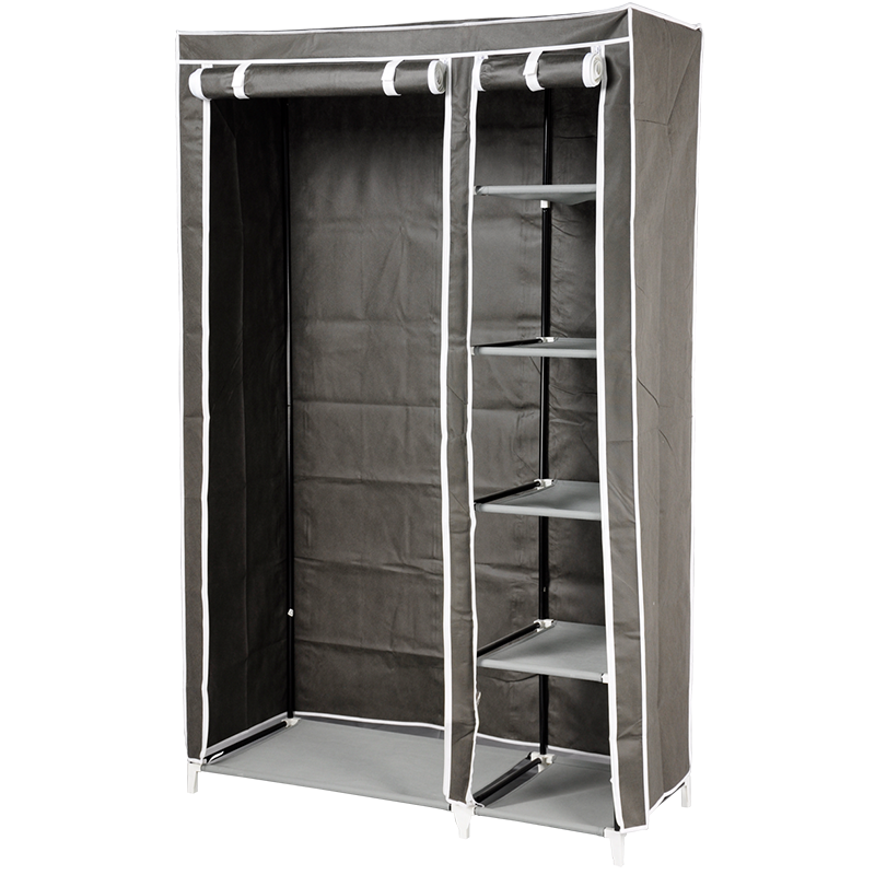 Tenice Wardrobe Storage Closet, Portable Clothes Standing Shelves Organizer, Extra Strong and Durable Non-Woven Fabric Rack