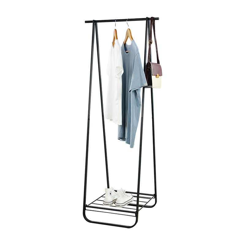 Tenice Modern Freestanding Metal Coat Rack , Triangular Stand Coat Hanger , Industrial Hall Tree with Storage Shelf