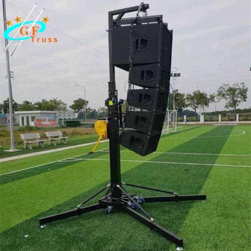 Guofeng Crank Stand 2-6M Adjustable Height Lifter Line Array Lifting Tower For Sound Speakers