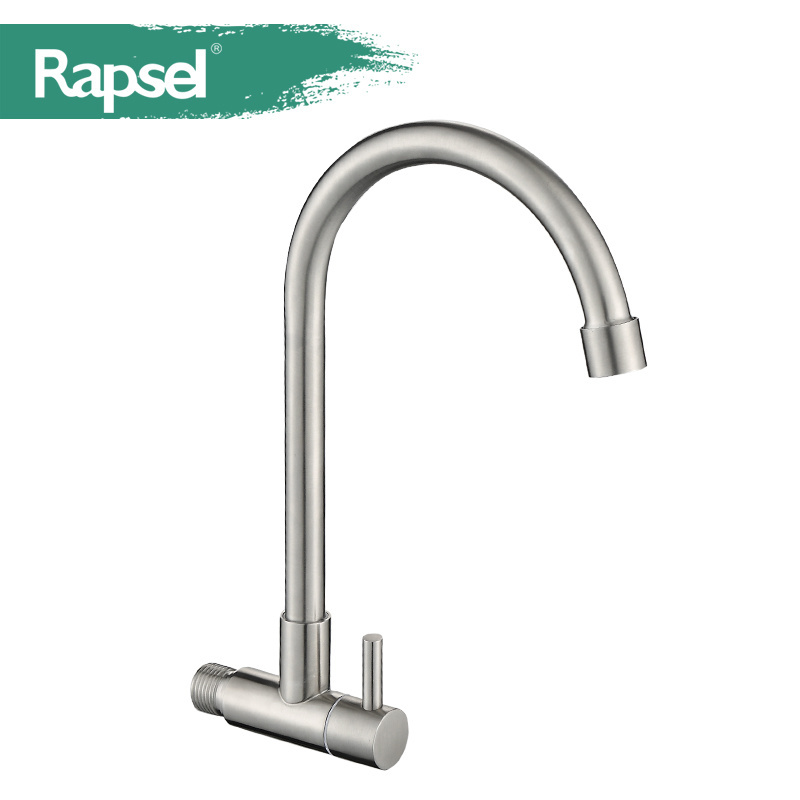 Rustproof Cold Tap In Wall Mount Spring Tap Stainless Black Sink Sprayer Faucet For Kitchen