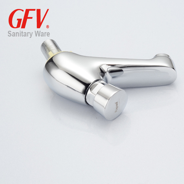 Griferia supplier sanitary ware brass body time delay push bottom basin faucet